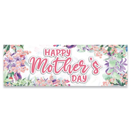 Signmission Happy Mothers Day Banner Concession Stand Food Truck Single Sided B-72-30086
